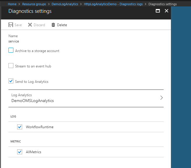 Configure Log Analytics